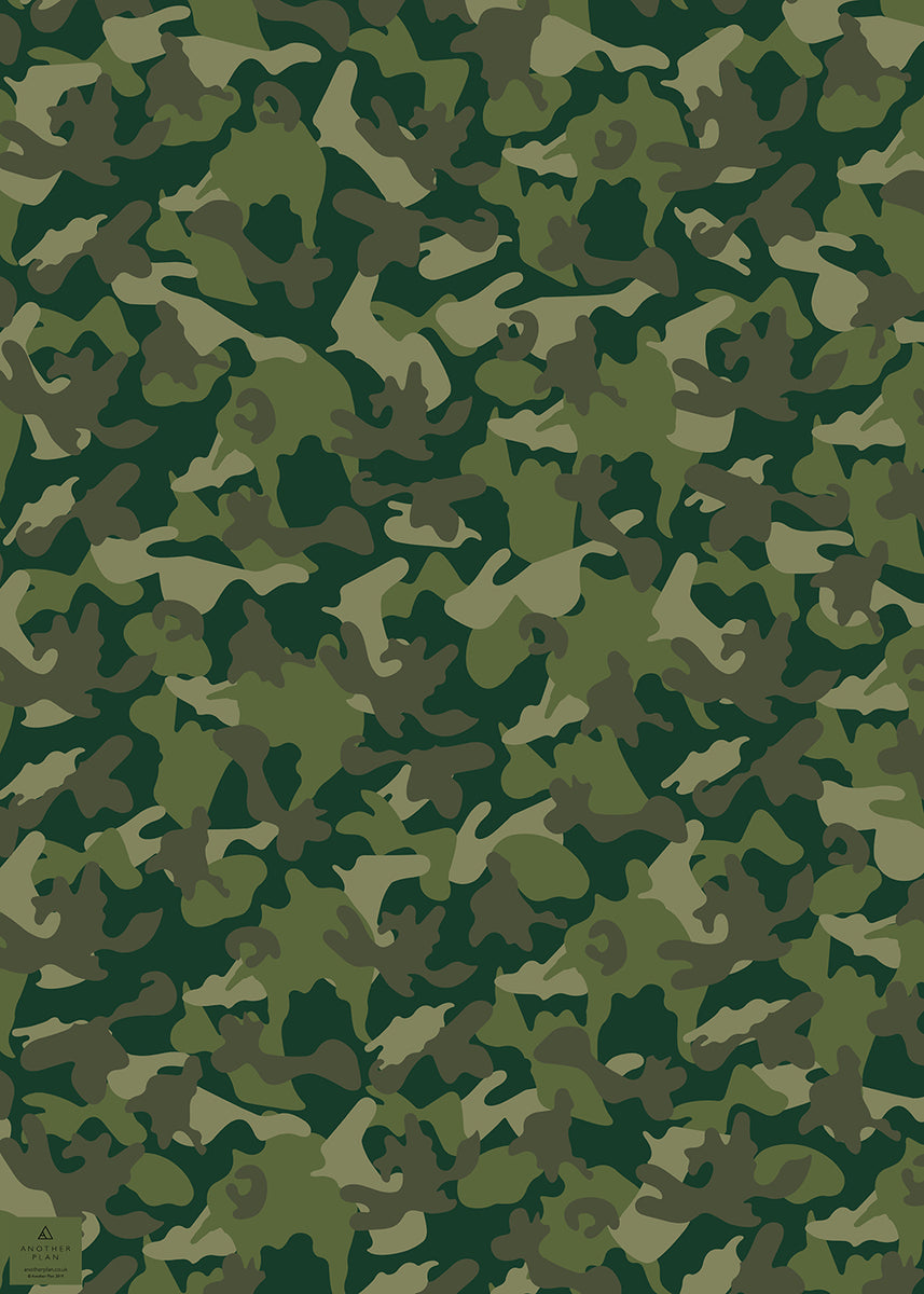 Khaki Camo Gift Wrap Another Plan Ltd