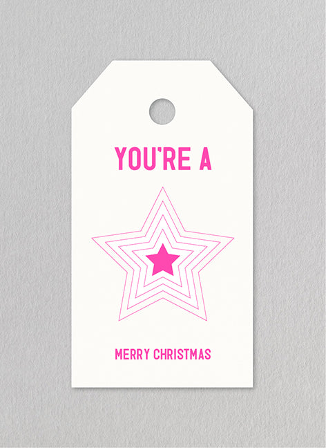 You’re a Star Gift Tag (neon pink)