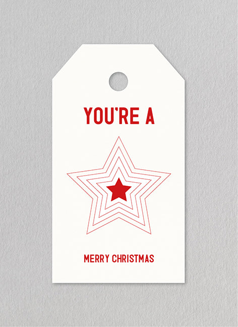 You’re a Star Gift Tag (red)